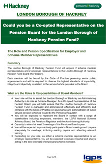 Icon for Pensions Board - Roles & Responsibilities of Pension Board Co-opted Representatives